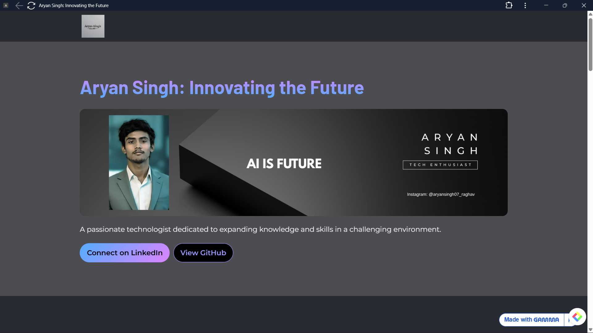 AI-Powered Portfolio Website